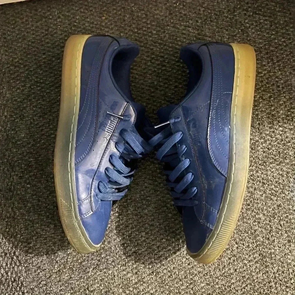 Puma Royal Gloss Blue Mens Sneakers Blue Fade Bottoms - Picture 4 of 8